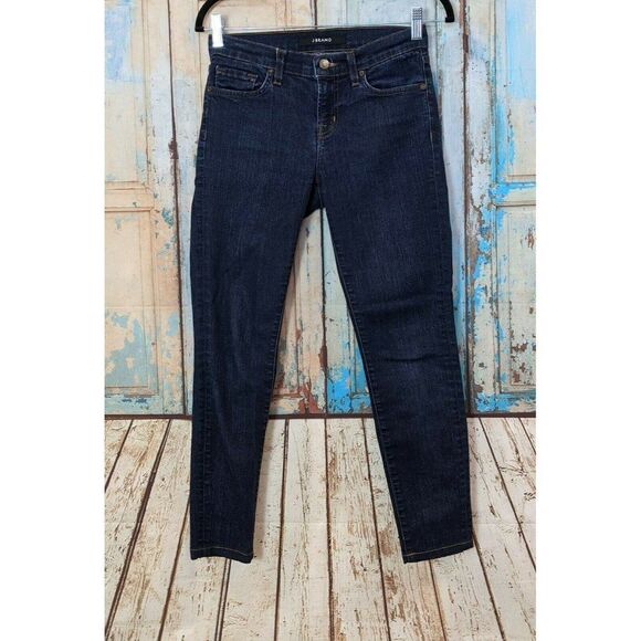 J Brand Womens Size 26 Blue Dark Wash Low Rise Skinny Leg Denim Jeans 811C032 - Picture 1 of 9